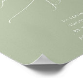 Whimsisches Skript | Sage Green This Candle Burns Poster (Ecke)