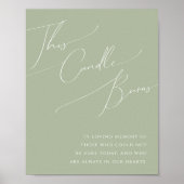 Whimsisches Skript | Sage Green This Candle Burns Poster (Vorne)