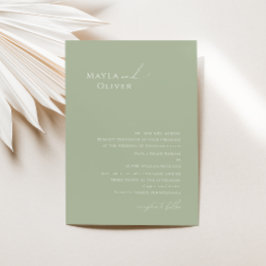Whimsisches Skript | Sage Green Traditional Weddin Einladung