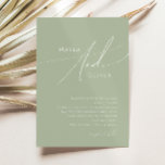 Whimsisches Skript | Sage Green Wedding Einladung<br><div class="desc">Einführung in unser atemberaubendes whimsical-Skript | sage grüne Hochzeit Einladung perfekt für Ihre einfache moderne boho Frühlingsfeier. Unser elegantes Design umfasst eine lebendige, helle, pastellfarbene Farbpalette mit einem Vintagen, schicken Kalligraphieskript. Ob Sie einen minimalistischen oder klassischen Stil bevorzugen, unser einzigartiges, bearbeitbares Produkt bietet Luxus und Eleganz, perfekt um eine stilvolle...</div>