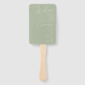 Whimsisches Skript | Sage Green Wedding Program Fächer (Vorderseite)