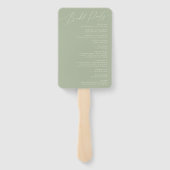 Whimsisches Skript | Sage Green Wedding Program Fächer (Rückseite)