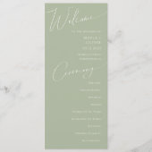 Whimsisches Skript | Sage Green Wedding Program Programm (Vorderseite)