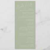 Whimsisches Skript | Sage Green Wedding Program Programm (Rückseite)