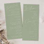 Whimsisches Skript | Sage Green Wedding Program Programm
