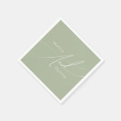 Whimsisches Skript | Sage Green Wedding Serviette (Ecke)