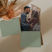 Whimsisches Skript | Sage Lässig Foto Siegel und S All In One Einladung