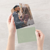 Whimsisches Skript | Sage Lässig Foto Siegel und S All In One Einladung (Abreißen)