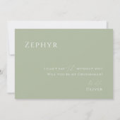 Whimsisches Skript | Sage Trauzeuge Vorschlag Card Einladung (Rückseite)