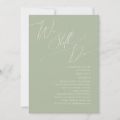 Whimsisches Skript | Sage we do Vow Renewal Einladung (Vorderseite)