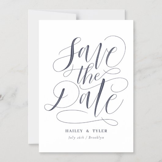 Whimsisches Skript Save the Date Magneteinladung (Vorderseite)