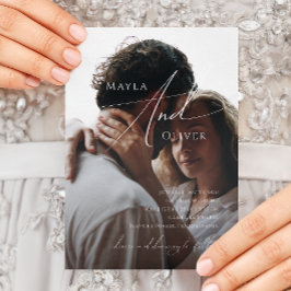 Whimsisches Skript | Schwarzes Lässiges Foto Hochz Einladung