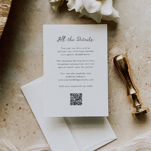 Whimsisches Skript | Wedding Guest Details QR Code Begleitkarte