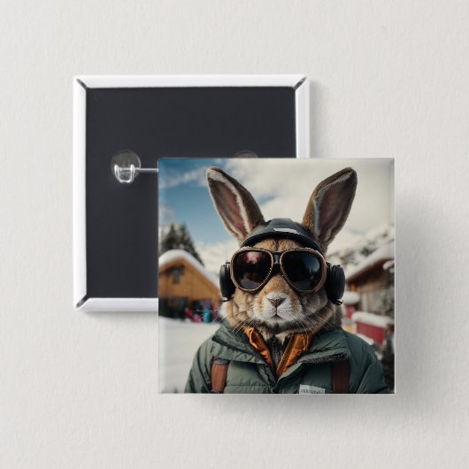 Whimsisches Snowboarden Button (Vorne & Hinten)