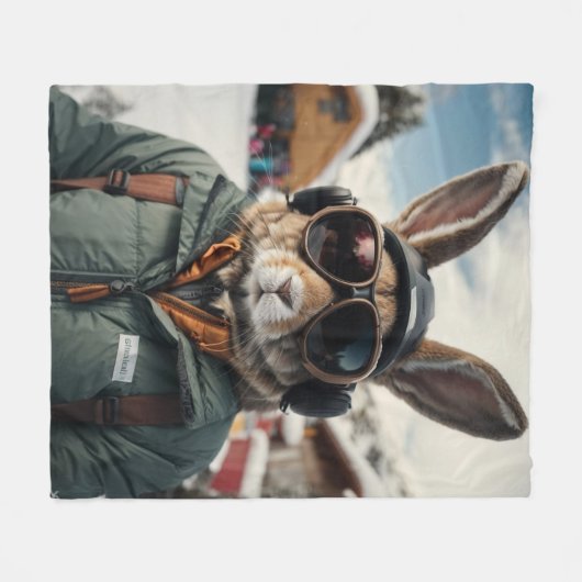 Whimsisches Snowboarden Fleecedecke (Vorderseite (Horizontal))