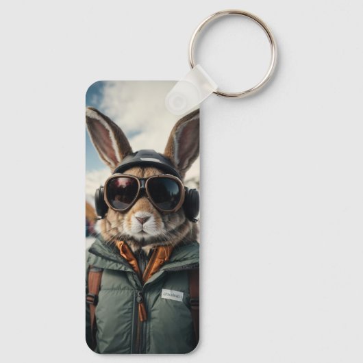 Whimsisches Snowboarden Schlüsselanhänger (Rückseite)