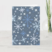 Whimsisches Snowflake Grußkarte in Blues Karte (Vorderseite)