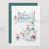 Whimsisches Snowman Scene Holiday Weihnachten Part (Vorne/Hinten)