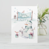 Whimsisches Snowman Scene Holiday Weihnachten Part (Stehend Vorderseite)