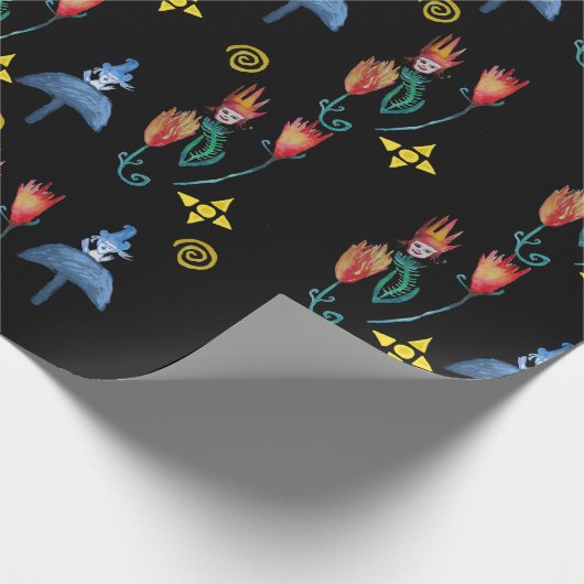 Whimsisches Spring-Mod Geschenkpapier (Ecke)