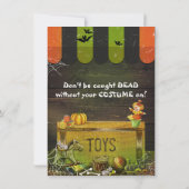 Whimsisches Spuk antikes Spielzeug Halloween-Party Einladung (Rückseite)