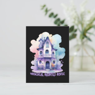 Whimsisches Spuk Haus Postkarte