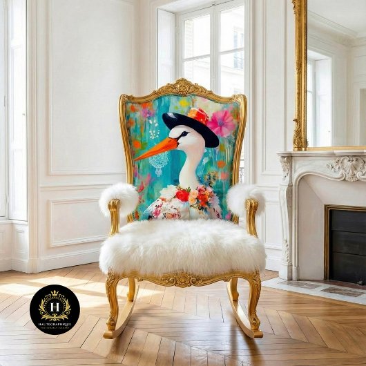 Whimsisches Storch-Dekoupage Seidenpapier
