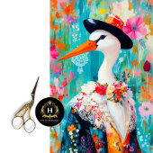 Whimsisches Storch-Dekoupage Seidenpapier