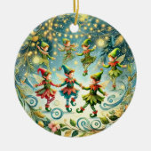 Whimsisches Tanzelf Keramik Ornament (Vorne)