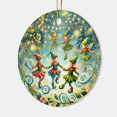 Whimsisches Tanzelf Keramik Ornament (Links)
