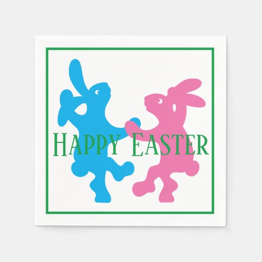Whimsisches Tanzkaninchen Serviette (Vorderseite)