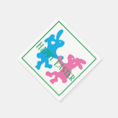 Whimsisches Tanzkaninchen Serviette (Ecke)