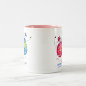 Whimsisches Tanzschaf Zweifarbige Tasse (Mittel)