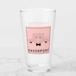 Whimsisches und Extravagantes rosa Schwein Niedlic Glas