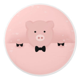 Whimsisches und Extravagantes rosa Schwein Niedlic Keramikknauf