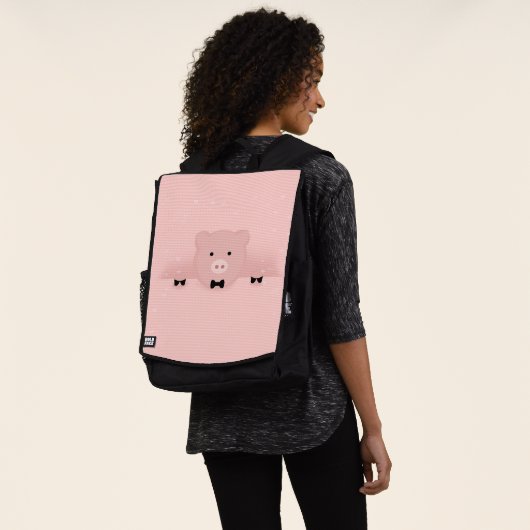 Whimsisches und Extravagantes rosa Schwein Niedlic Rucksack (Ausgewaschen)