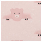 Whimsisches und Extravagantes rosa Schwein Niedlic Stoff (Nahaufnahme)