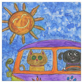 Whimsisches und farbiges Hunde- und Katzengewebe Stoff (Muster)