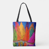 Whimsisches und farbiges Segelboot Tote Bag Tasche (Rückseite)