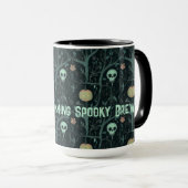 Whimsisches Vintages Halloween Skull & Pumpkin Cus Tasse (VorderseiteRechts)