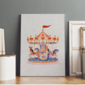 Whimsisches Vintages Karussell Poster