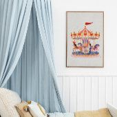 Whimsisches Vintages Karussell Poster