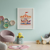 Whimsisches Vintages Karussell Poster