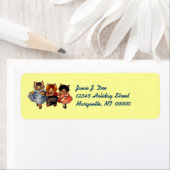 Whimsisches Vintages Katzen tanzen Adressenschilde (Insitu)