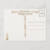 Whimsisches Vintages Tanzen OsterBunnies Postkarte (Rückseite)