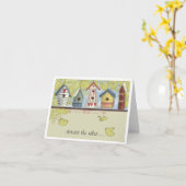 Whimsisches Vogelhaus Notecard Karte (Gelbe Blume)