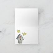 Whimsisches Vogelhaus Notecard Karte (Innenseite)