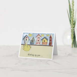 Whimsisches Vogelhaus Notecard Karte