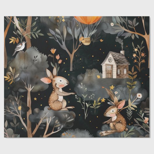 Whimsisches Waldabenteuer Geschenkpapier (Flach)