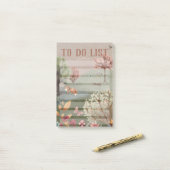 Whimsisches Waldland Szene farbiger Bleistift Post-it Klebezettel (Auf Schreibtisch)